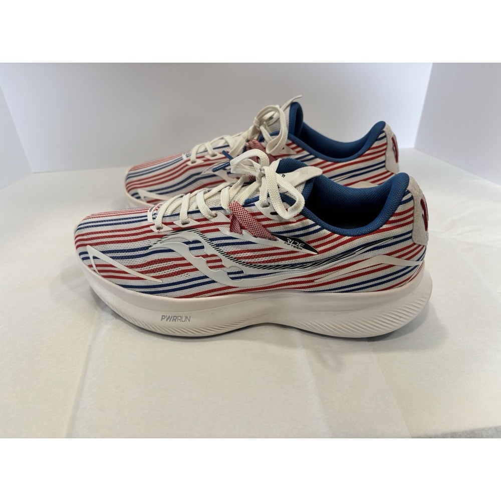 Saucony Ride 15 Women's Size 10 Running Shoes Banner White/Blue/Red S10729-76